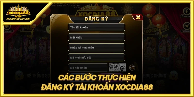 Các bước đăng ký Xocdia88
